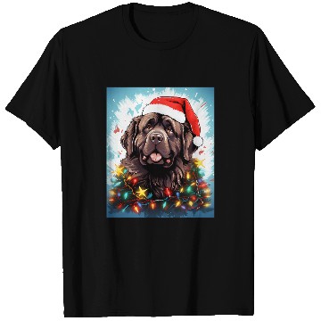 Discover xmass Newfoundland Dog Tangled Christmas Lights 1 T-Shirts