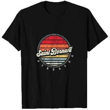 Discover Retro Saint Bernard homes State Cool 70s Style Sunset 1 T-Shirts