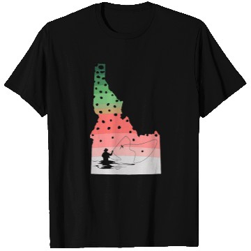 Discover vintages Fish Idaho State Map ID Fly Fishing T-Shirts