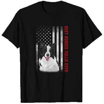 Discover vintages bests Border Collie Ever American Flag Gift T-Shirts