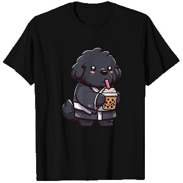 Discover Newfoundland Dog Bubble Tea Funny Boba T-Shirts