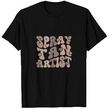 Discover Women Groovy Spray Tan Artist Spray Tanning Bronze Boss T-Shirts