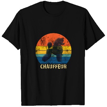 Discover Poodle Chauffeur Retro Circle Dog Owner T-Shirts