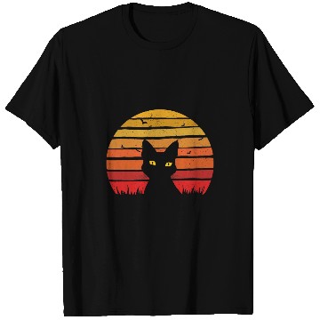 Discover Retro Cat Meme Sunset vintages Design Style For Cat Lovers T-Shirts
