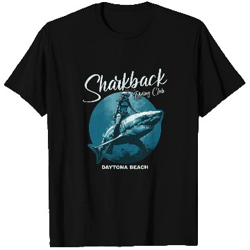 Discover Sharkback Riding Daytona Beach Funny Shark T-Shirts