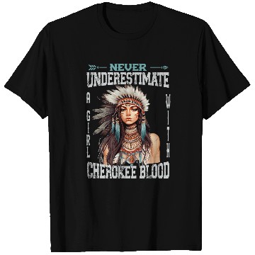 Discover Never Underestimate A Cherokee Blood Girl Native American T-Shirts