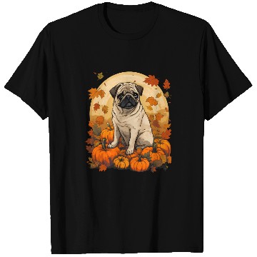 Discover Pumpkin Pug Dog Halloween Thanksgiving T-Shirts