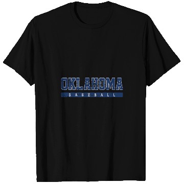 Discover Oklahoma Baseball Blue vintages Text T-Shirts