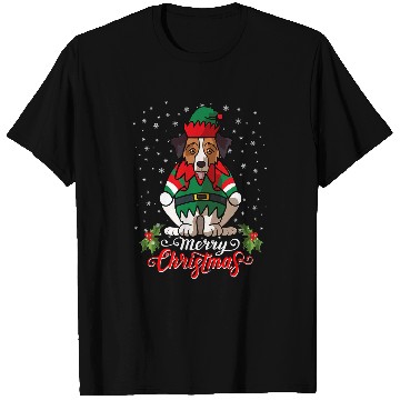 Discover Merry Christmas Australian Shepherd Aussie Dog Gift T-Shirts