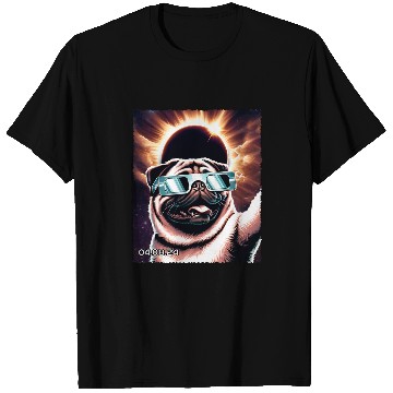 Discover Retro Pug Dog Solar Eclipse Cute Animals Kawai Puppy Lovers T-Shirts