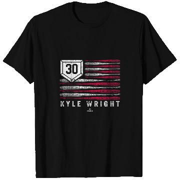 Discover vintages US Flag Baseball Stripes Kyle Wright Atlanta MLBPA T-Shirts