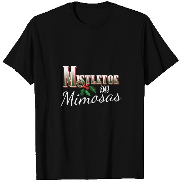 Discover Mistletoe and Mimosas Christmas Party Holiday Novelty T-Shirts