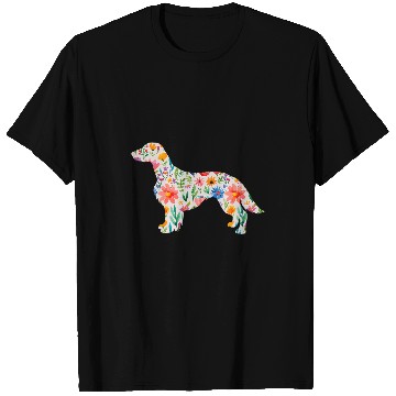 Discover Welsh Springer Spaniel watercolor flowers design T-Shirts