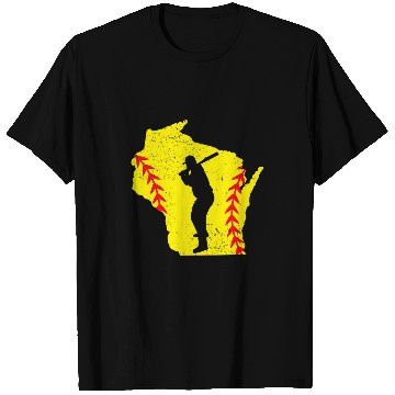 Discover Wisconsin Softball Love Playing Softball Player Coachs Team T-Shirts