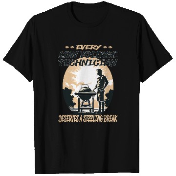 Discover Low Voltage Technician Funny BBQ Chef or Grill Fun T-Shirts