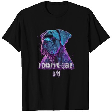 Discover Retro Futuristic Synthwave Cane Corso I Dont Call 911 T-Shirts