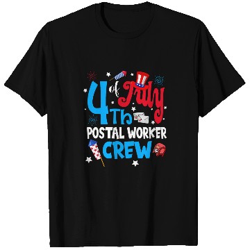 Discover 4th Of July Postal Worker Crew Fireworks T-Shirts