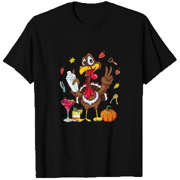 Discover Turkey Cocktail Shaker Bartender Pumpkin Fall Thanksgiving T-Shirts