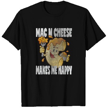 Discover Retro Mac Cheese Makes Me Happy Funny Macaroni Love T-Shirts