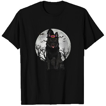 Discover Scary Schipperke Dog Witch Hat Halloween T-Shirts