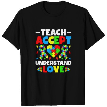Discover Teach Accept Understand Love SPED Teacher Autism Awareness T-Shirts