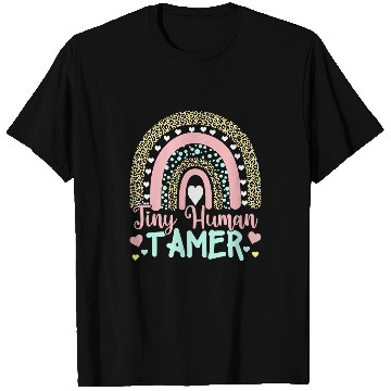 Discover Tiny Human Tamer Rainbow Childcare Worker Babysitter Teacher T-Shirts