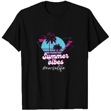 Discover summer vibes nurses life cool nursing student nurses beach RN T-Shirts