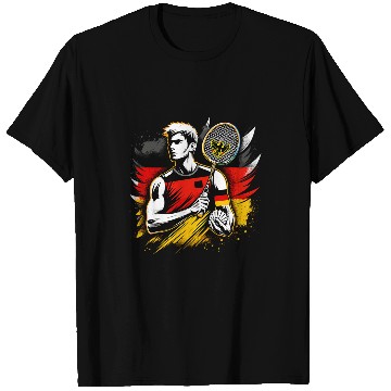 Discover German Badminton Enthusiast Racket Shuttlecock Germany T-Shirts
