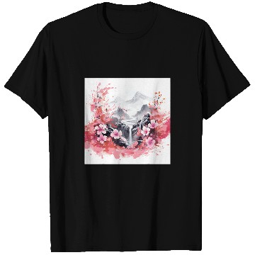 Discover Zen Harmony Blossom Ballet in Nihons Ethereal Glow T-Shirts