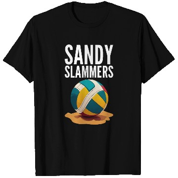 Discover Sandy Slammers as a Funny Beach Volleyball T-Shirts