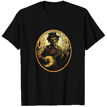 Discover Zombie Banjo Horror Digital Art Bluegrass Deads Fan T-Shirts