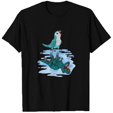 Discover Parrot 2T Rexs Reflection I Blue Monk Parakeet Quaker T-Shirts
