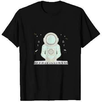 Discover Musical Astronaut Playing The Keyboard Outer Space Graphic T-Shirts