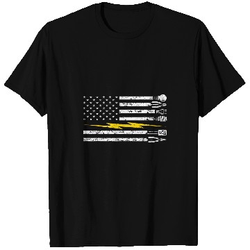 Discover USA Flag Electrician Voltage Lineman Circuit Cable T-Shirts