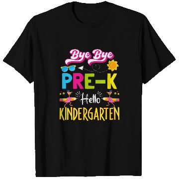 Discover Bye Bye Prek Hello Kindergarten Flamingo Back to School T-Shirts