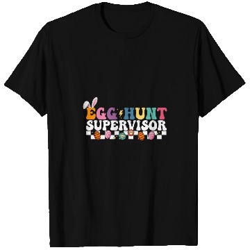 Discover Easter Egg Hunt Supervisor Retro Groovy Egg Hunt Supervisor T-Shirts