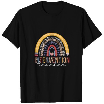 Discover Rainbow Intervention Teacher Leopard Student Back To School T-Shirts