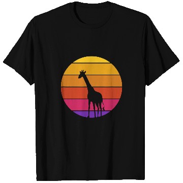 Discover Giraffe Retro Sunset Giraffe Zoo Worker Animal T-Shirts