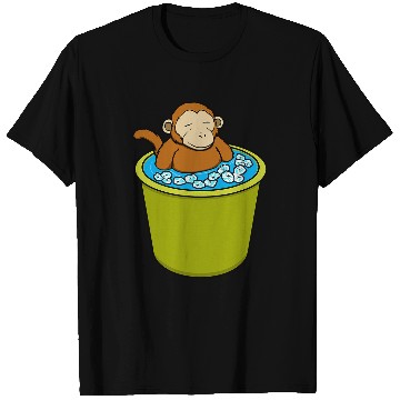 Discover Monkey Ice Bathing Healthy Hobby T-Shirts