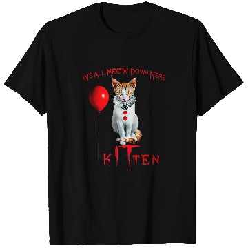 Discover We All MEOW Down Here Clown Cat Kitten T-Shirts