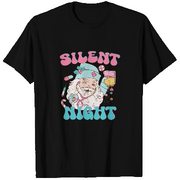 Discover Retro Silent Night ICU nurses Christmas Intensive Care Unit 1 T-Shirts