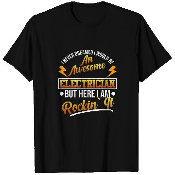 Discover Awesome Electrician Electricity Worker Lineman Graphic T-Shirts
