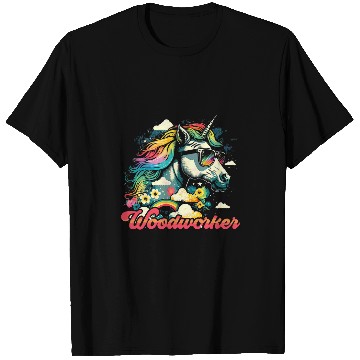 Discover Rainbow Unicorns Woodworker Woodworking T-Shirts
