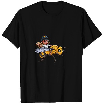 Discover Honey Bee Pilot Riding Aviation Flight Crew Fantasy T-Shirts