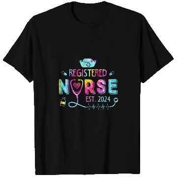 Discover Registered nurses Est 2024 Nursing Student RN Graduate Tiedye T-Shirts