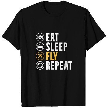 Discover Eat Sleep Fly Repeat Flight Attendant Stewardess T-Shirts