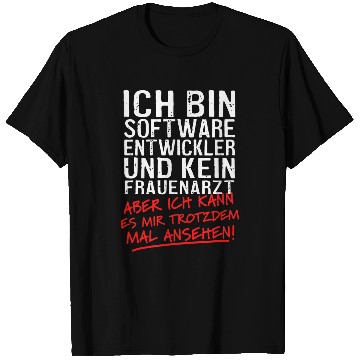 Discover Mens Im a software developer and no gynaologic computer scientist T-Shirts