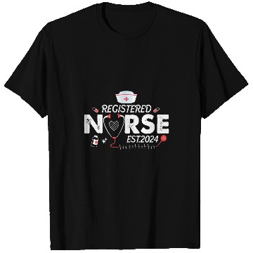 Discover Registered nurses Est 2024 Nursing Student Rn Graduation 1 T-Shirts