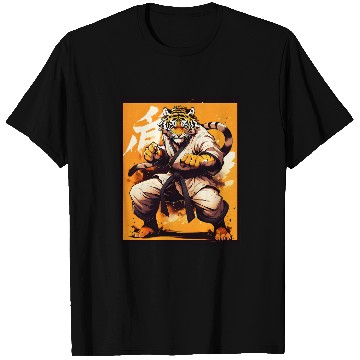 Discover Karate King Graphic With a Tiger Karate Warrior Design T-Shirts