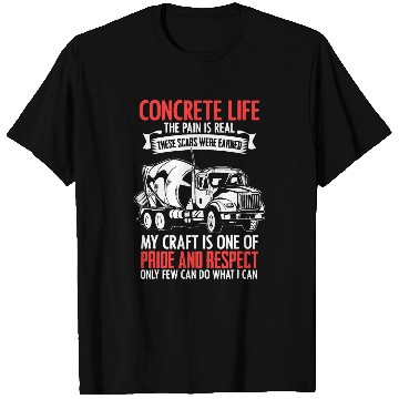 Discover Concrete Cement Mixer Driver Proud Construction Worker T-Shirts